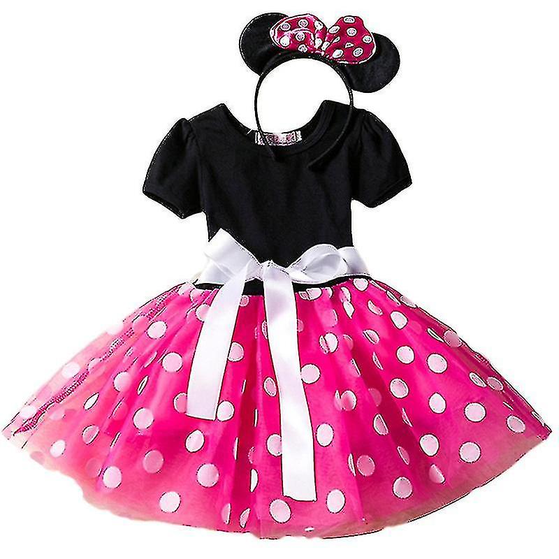 Bambini Ragazza Minnie Mouse Dress Pageant Festa di compleanno Fiocco Tutu Abiti