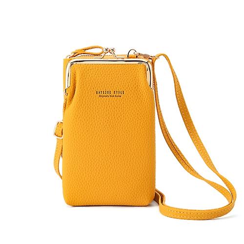 Batsioe Women Mobile Phone Bag Wallet Large-capacity Mid-length Zipper Messenger Shoulder Bag