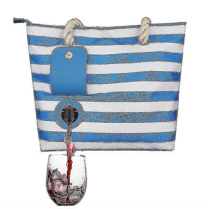 Beach Wine Purse Canvas Tote Handbag With Hidden Dispenser Insulated