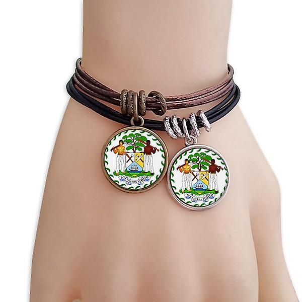 Belize National Emblem Country Bracciale in pelle di corda