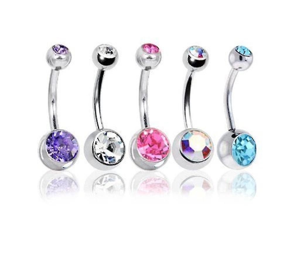 Belly Bars Balls Surgical Steel Belly Button Jewelry Pack Of 5 Body Piercing Jewelry