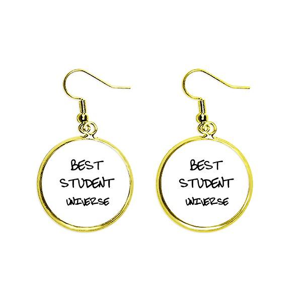 Best Student Universe Student Quote Ear Dangle Golden Drop Earring Jewelry Woman