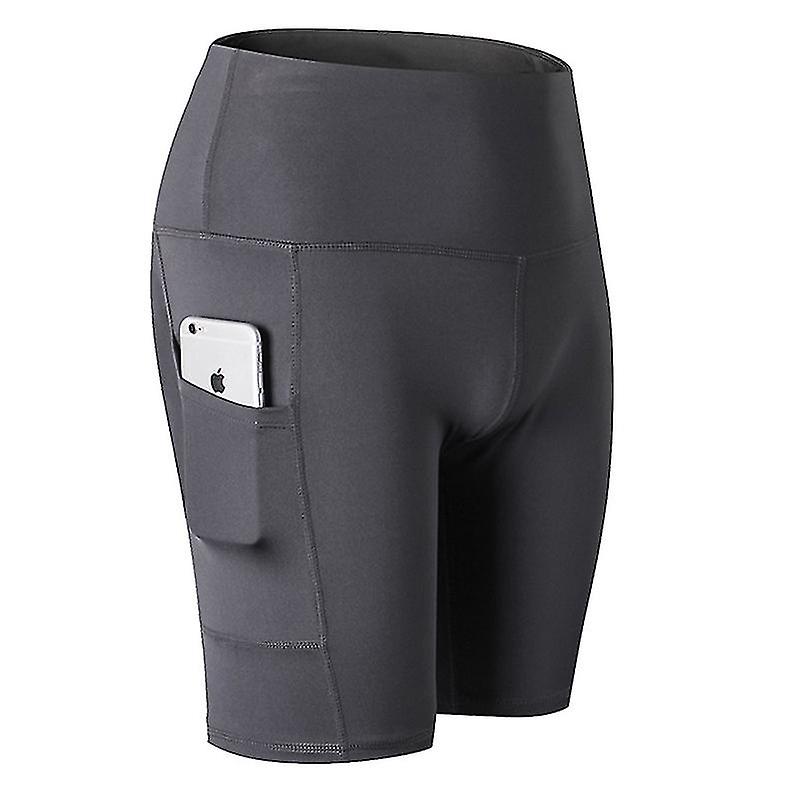 Biker Shorts Women With Pockets-5"high Waisted Workout Spandex Tummy Control Running Yoga Shorts