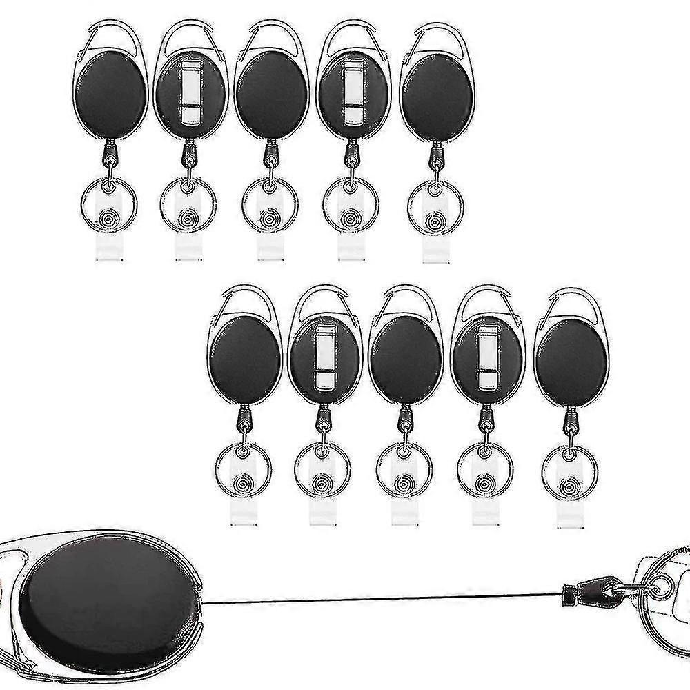 Black Heavy Duty Retractable Badge Holder Reel