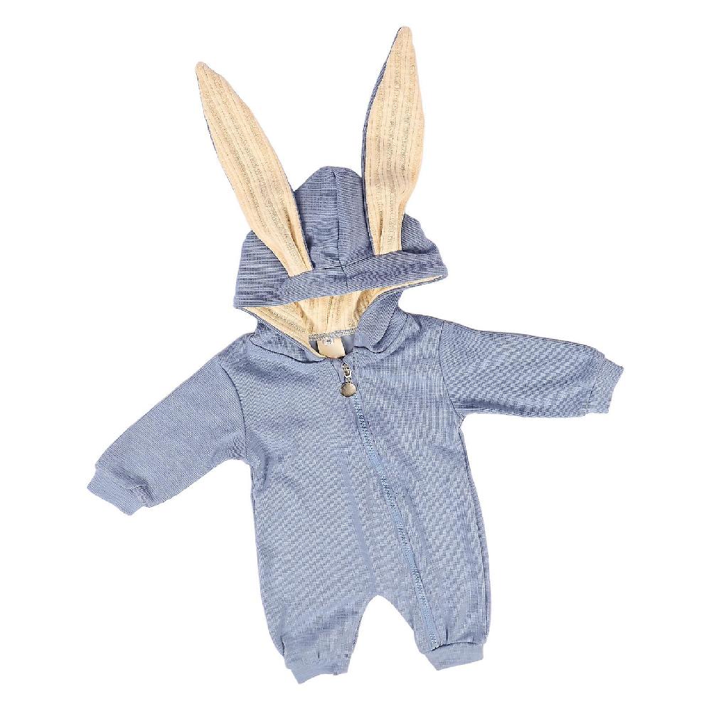 Blue Bunny Baby Jumpsuit Long Sleeve Zipper Cotton Long Ear Outfit
