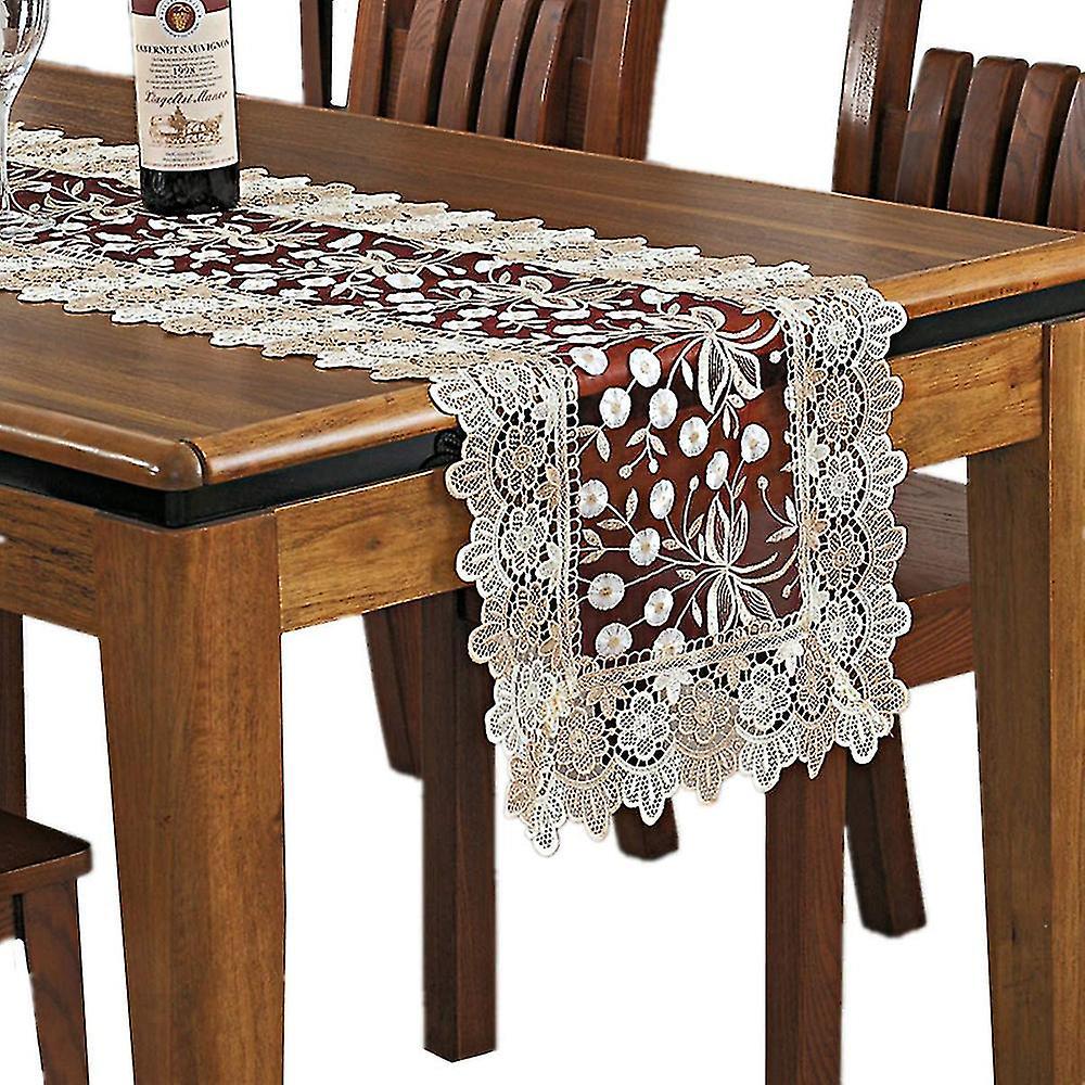 Blumenmuster Bestite Spitze Tischlufer Polyester Rechte Tischlufer Fr Zuhause Esszimmer Schminktisch Dekoration