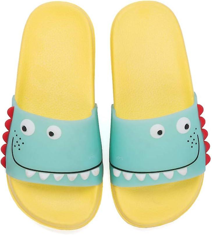 bolury Ragazzi Ragazze Dinosauro Slide Sandali Bambini Indoor Outdoor Beach Pool Sandali Antiscivolo Doccia Slide Home Pantofole Gialle