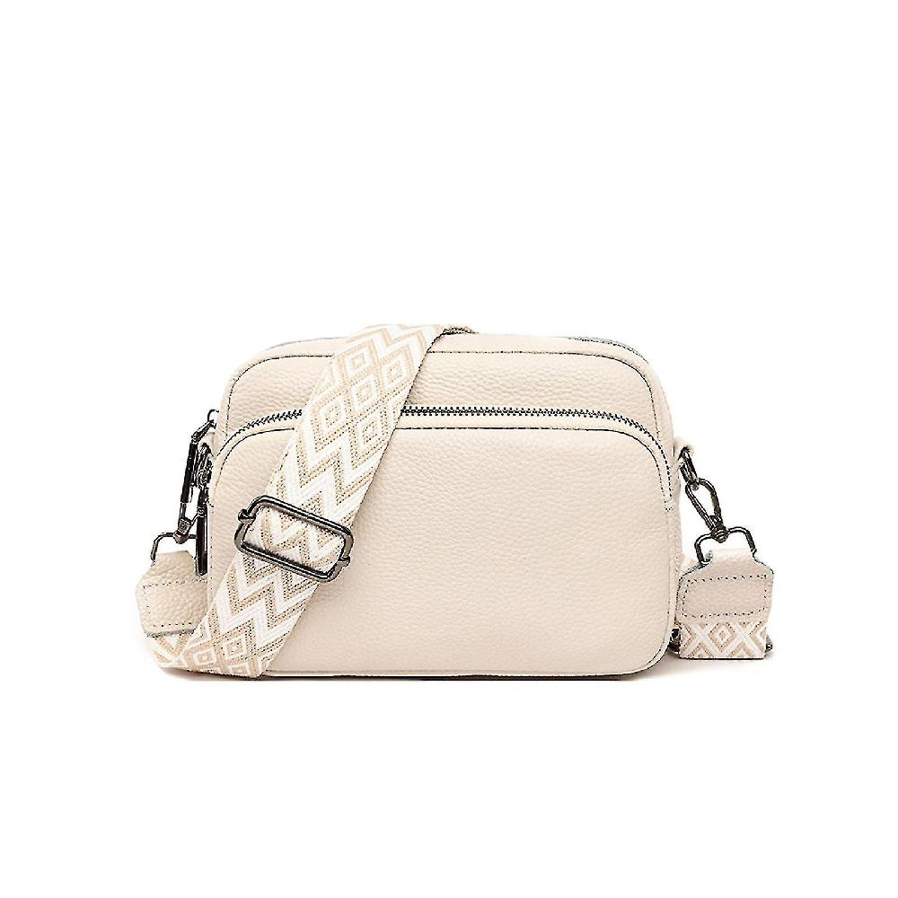 Borsa a tracolla da donna Borsa a tracolla piccola in pelle da donna con zip a tracolla larga e tracolla rimovibile