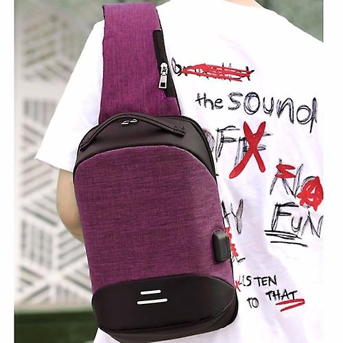 Borsa a tracolla singola casual portatile Oxford multifunzione con foro per linea auricolare e ricarica USB