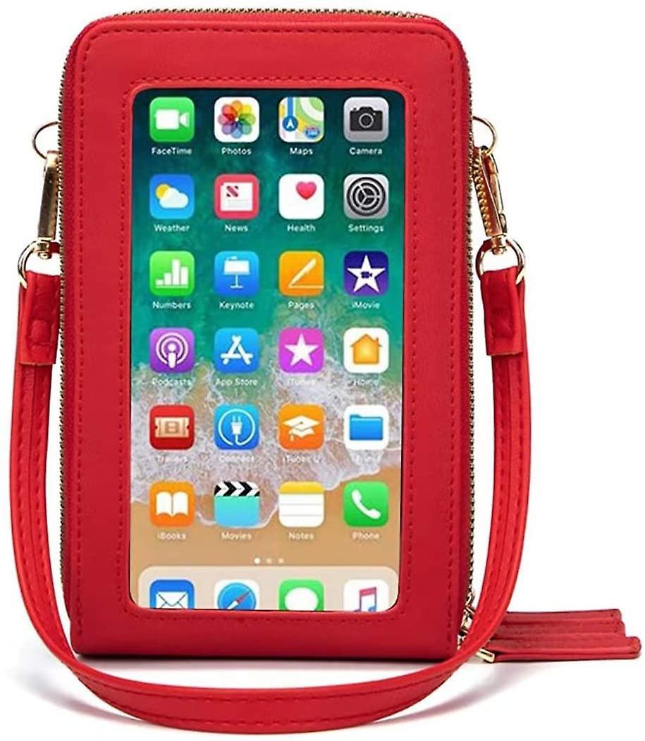 Borsa per telefono cellulare touch screen borsa a tracolla in pelle Pu