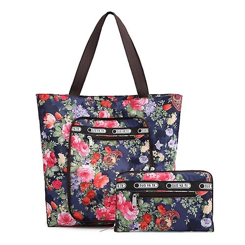 Borsa pieghevole stampata con motivo a fiori per le donne