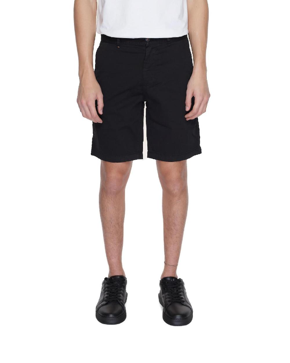 Boss Pantaloncini neri in cotone da uomo