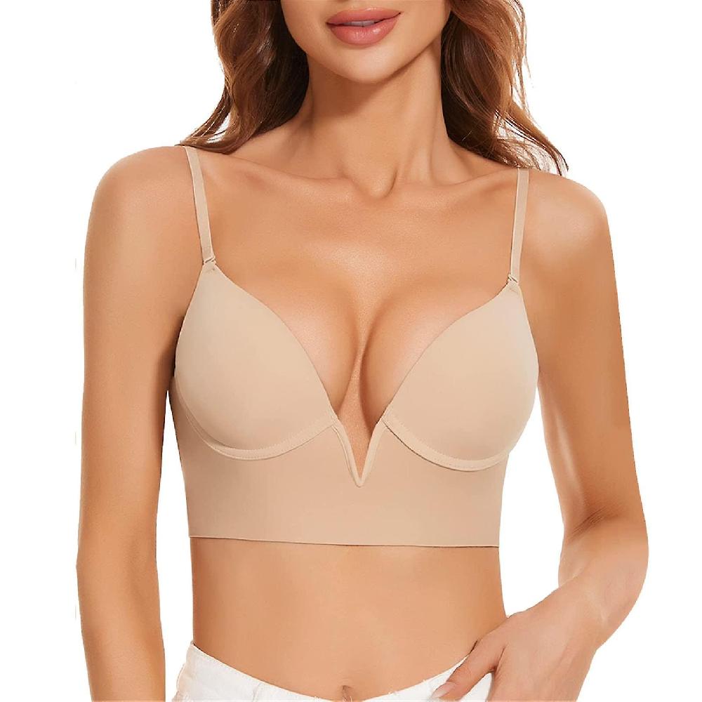 Bra Backless Brasdeep Back For Women Seamless Underwired U Shape Invisible Backless Bra With Convertible Straps Underwired Bra
