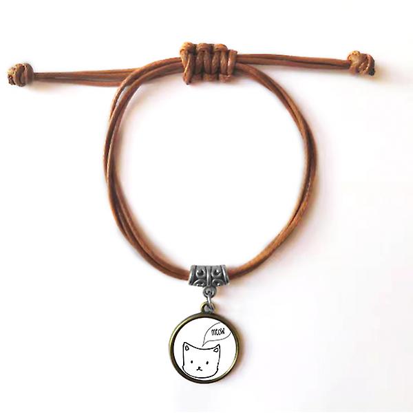 Bracciale animale mewing testa di gatto bianco