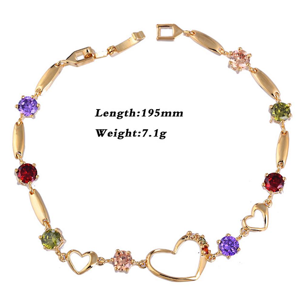 Bracciale colorato in oro 18 carati zincato zircone austriaco