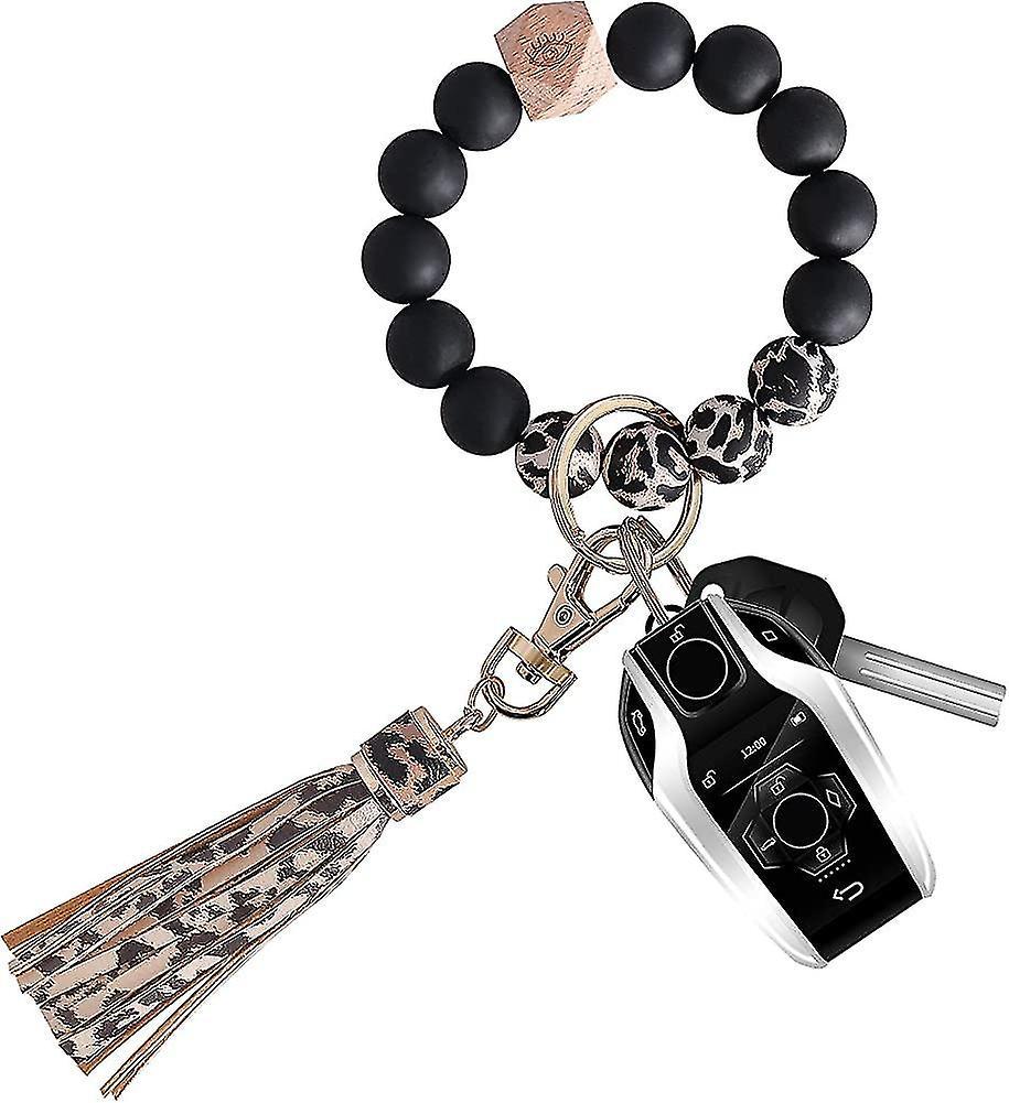 Bracciale elastico portachiavi multicolore per donne regalo portachiavi da polso con perline in silicone