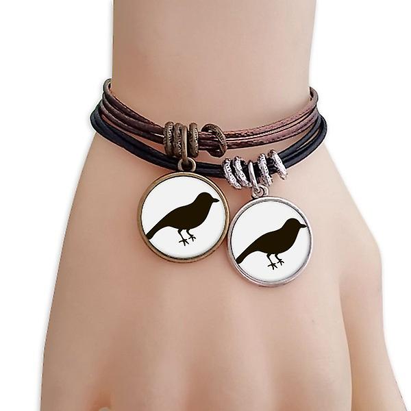Bracciale nero di ritratto animale passero