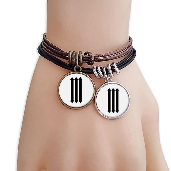 Bracciale Numeri Romani Tre In Nero Silhouette