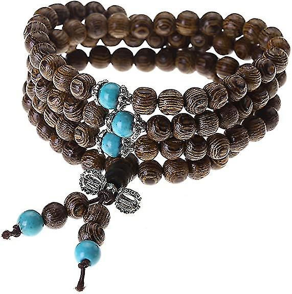 Buddha buddista tibetano Meditazione in legno 8mm * 108 preghiera perline Mala Bracciale Collana Uomini Donne Gioielli Regali