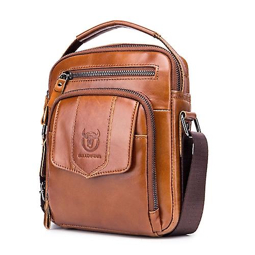 Buff Captain 777 Uomo Borsa a tracolla in pelle Di primo strato Vacchetta Retro Grande Capacità