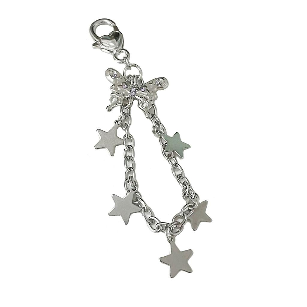 Butterfly Star Chain Fringe Phone Straps Keyring for Car Key Decor Handmade