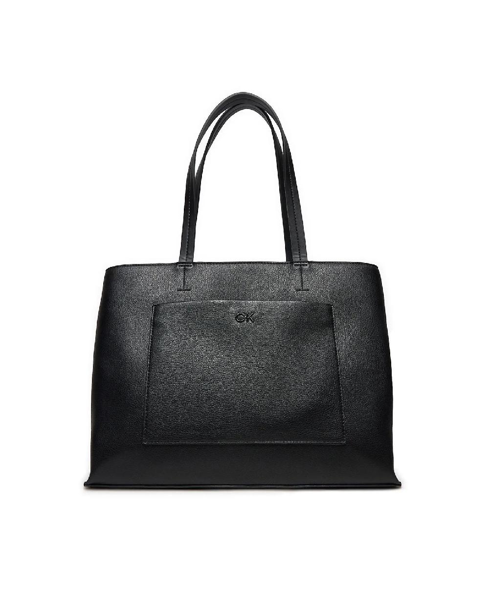 Calvin Klein Saffiano Leather Tote Black