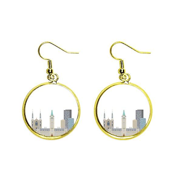 Canada Landmark And City Ear Pengle Golden Drop Orecchino Gioielli Donna