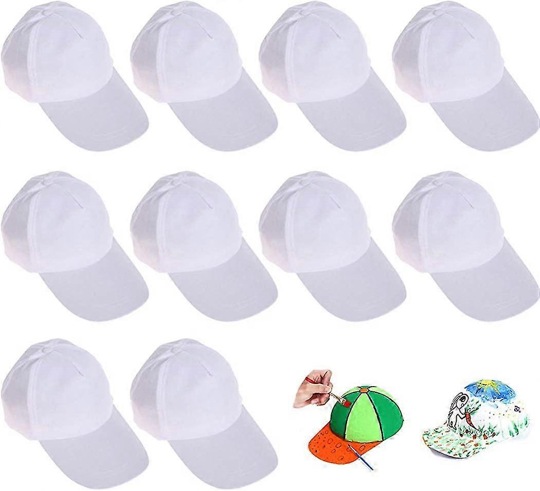 Cappelli Da Baseball Per Bambini Fai-da-te 10 Pezzi Berretti Da Baseball Bianchi Cappelli Per Bambini Arte Pittura Cappelli