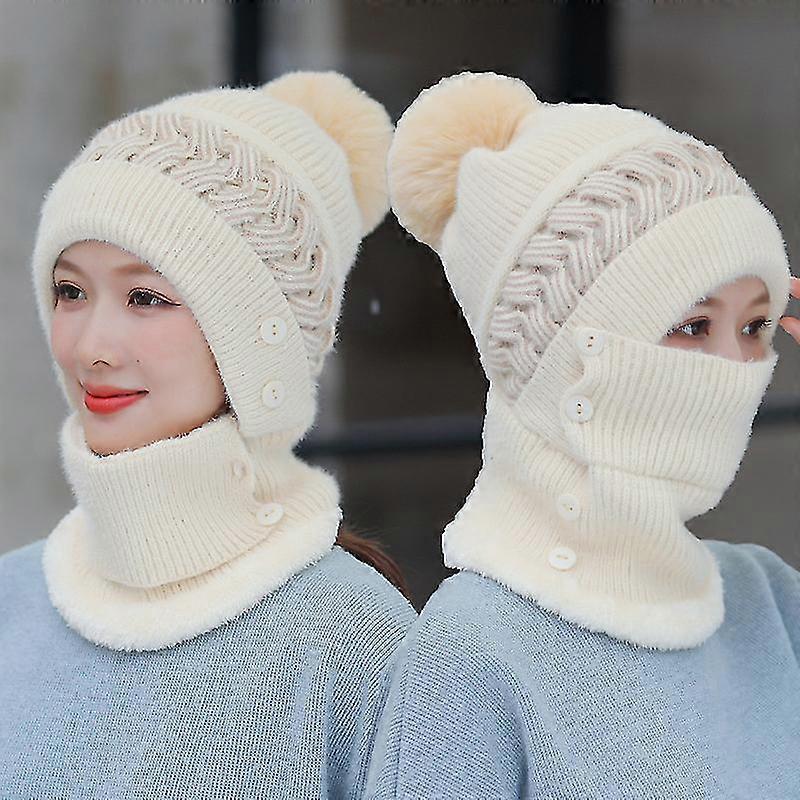Cappello Invernale Per Le Donne Sciarpa Invernale Berretto Slouchy Snow Knit Skull Cap Per Ragazze
