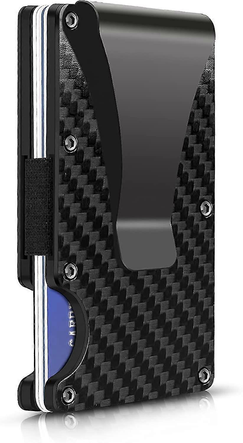 Carbon Fiber Minimalist Wallet Compatible With Men - Blocking Credit Card Holder Mblack1pcs