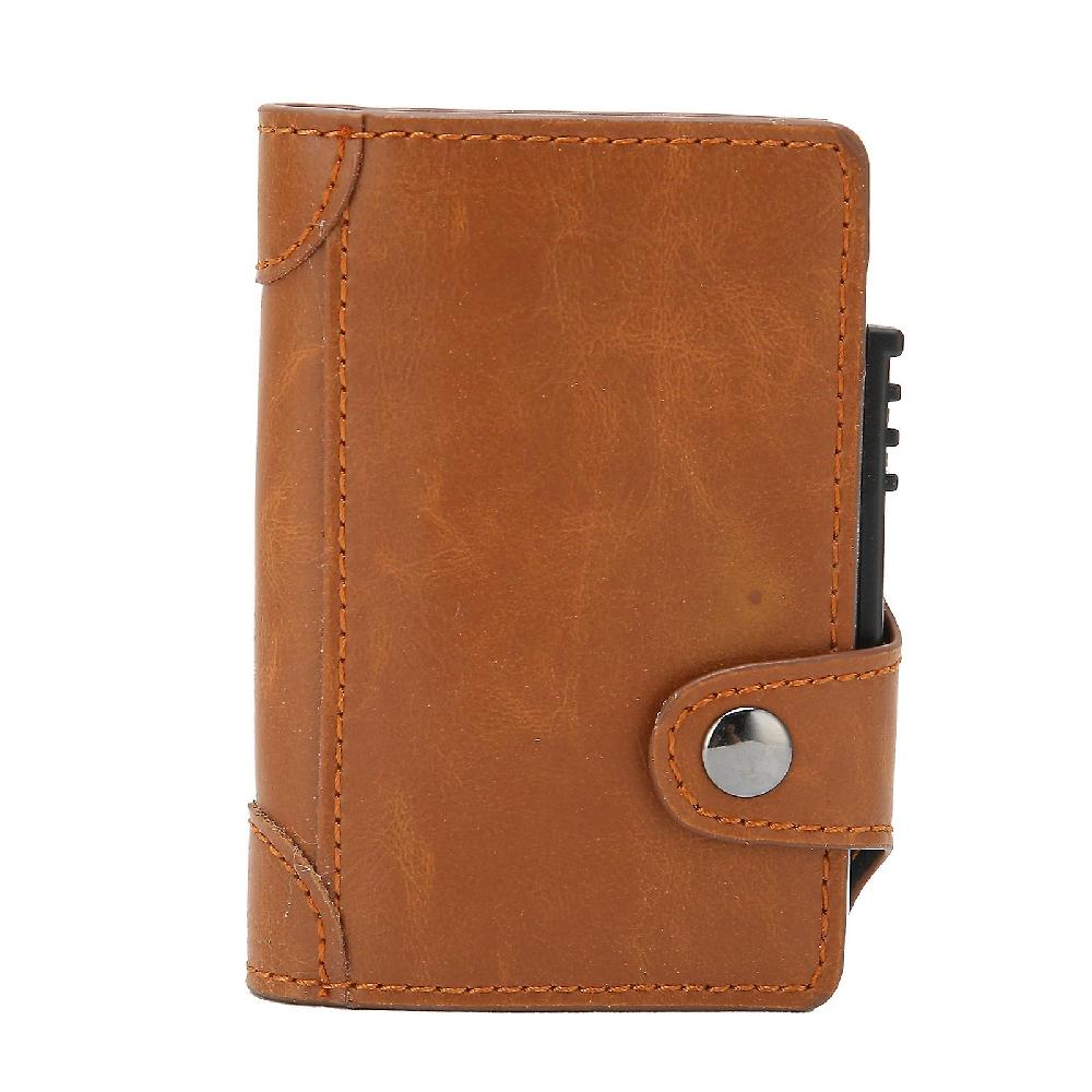 Card Holder Multifunction Fashion Wallet Aluminum Alloy Anti?Theft Credit Card CaseApricot x?51#
