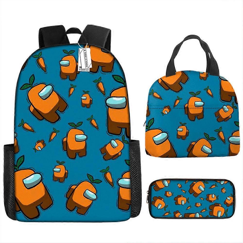 Cartoon Among Us Zaino Stampato Studente Della Scuola Primaria E Secondaria Schoolbag Lunch Bag Matita Borsa Set di Tre Pezzi 26 -HGDMV