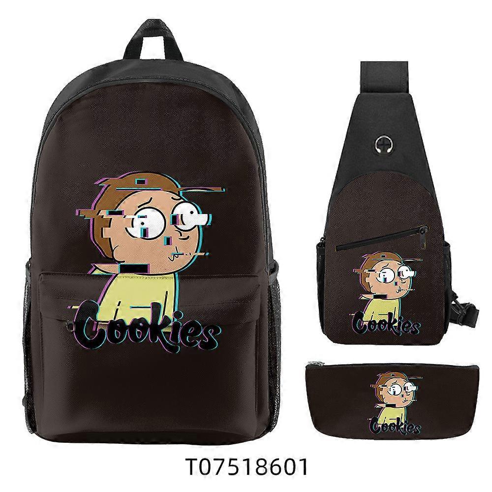 Cartoon Cookies Zaino Astuccio per Studenti Delle Scuole Primarie E Secondarie Zaino Stampato Di Grande Capacità Set Di Tre Pezzi 7 -HGDMV