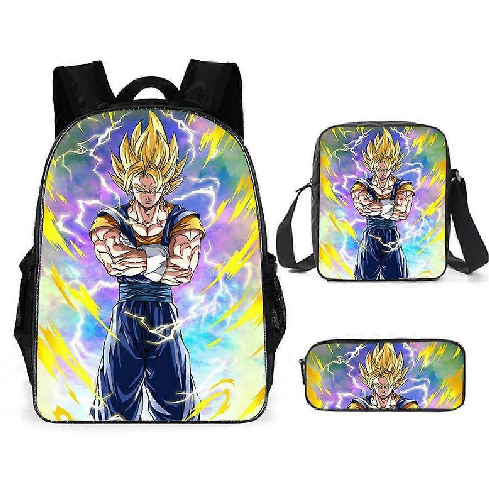 Cartoon Dragon Ball Zaino casual stampato per bambini Zaino scolastico per studenti delle scuole primarie e secondarie Borsa a tracolla Set di tre pezzi 26 -HGDMV