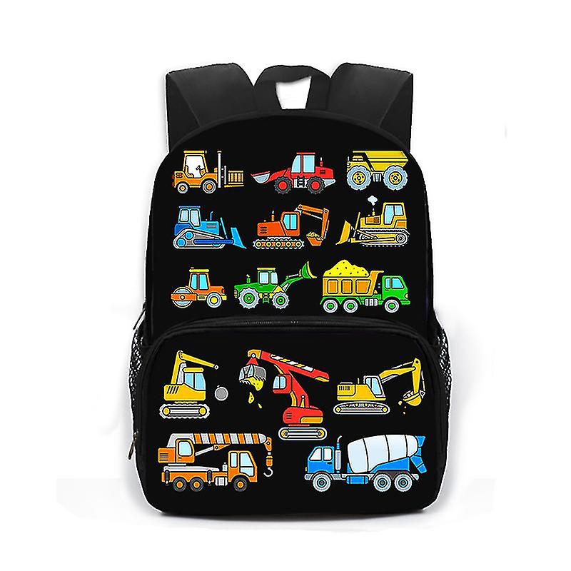 Cartoon Engineering Veicolo Stampa Zaino Ragazzi Ragazza Zaino Zaino Per bambini Zaino per bambini Zaino per bambini Kindergarten Zaino Scuola
