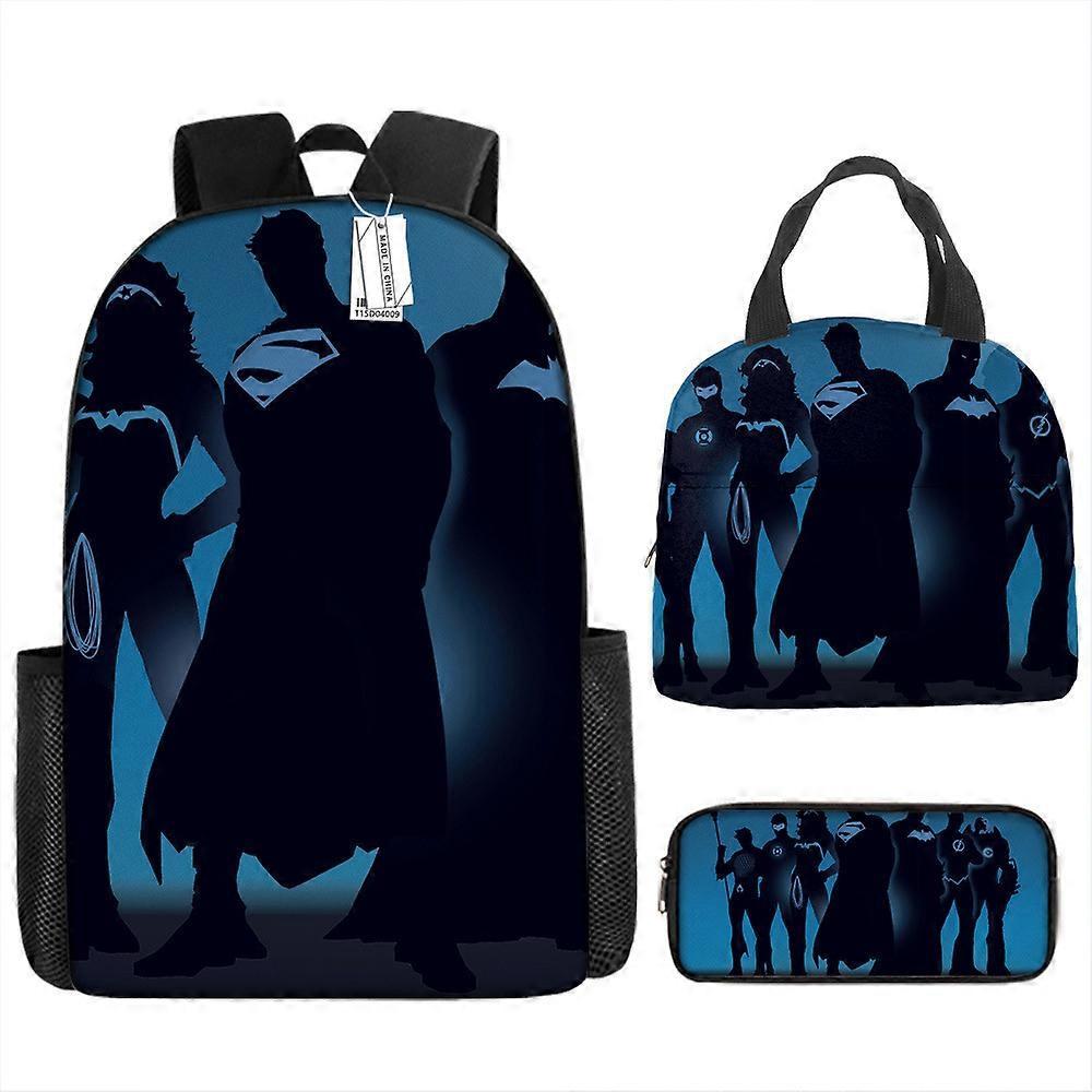 Cartoon Hero Series Zaino Stampato Scuola Primaria E Secondaria Studente Schoolbag Lunch Bag Matita Borsa Tre Pezzi Set 9 -HGDMV