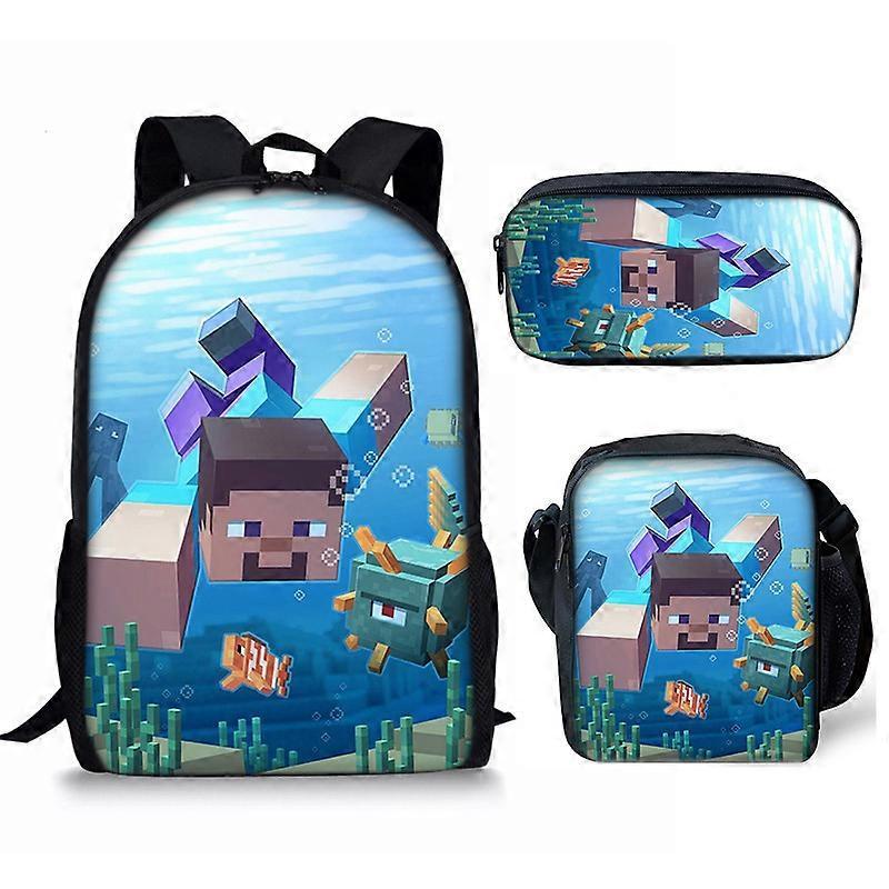 Cartoon My World Zaino Casual Stampato Per Bambini Scolare Per Studenti Della Scuola Primaria Borsa A Tracolla Set Da Tre Pezzi 33 -HGDMV