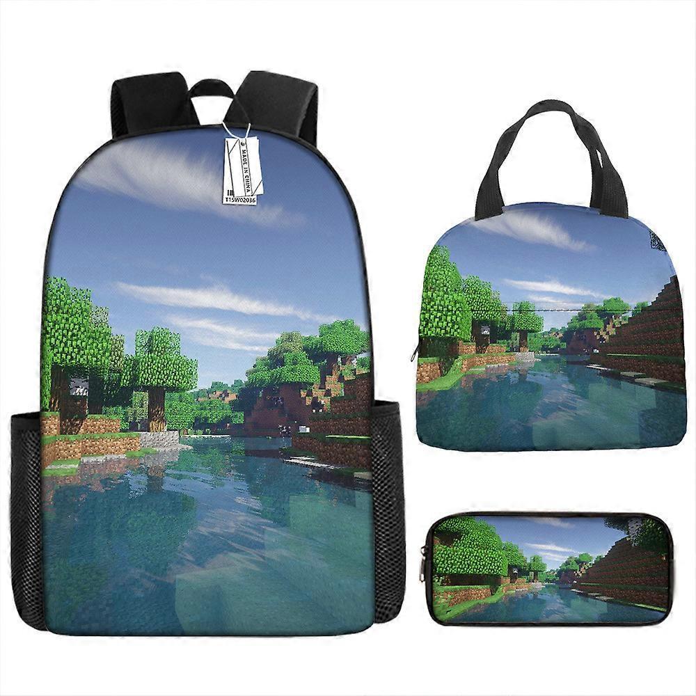 Cartoon My World Zaino Stampato Studente Della Scuola Primaria E Secondaria Schoolbag Lunch Bag Matita Borsa Set Di Tre Pezzi 21 -HGDMV