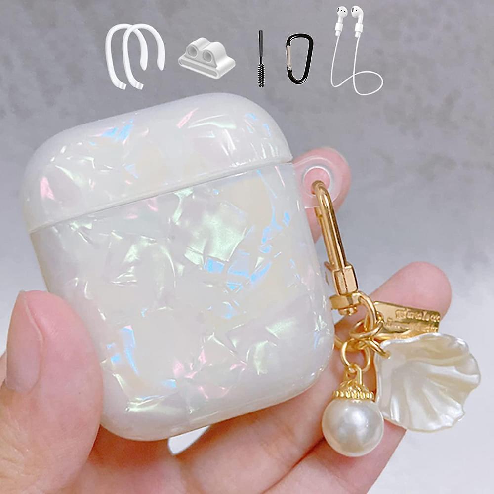 Case For Airpods 1&2 Case Airpods Hard Protective Cover Shock Proof Compatiable With Wireless Charging Case Keychain For Kids Teens Boys Girls (glitt
