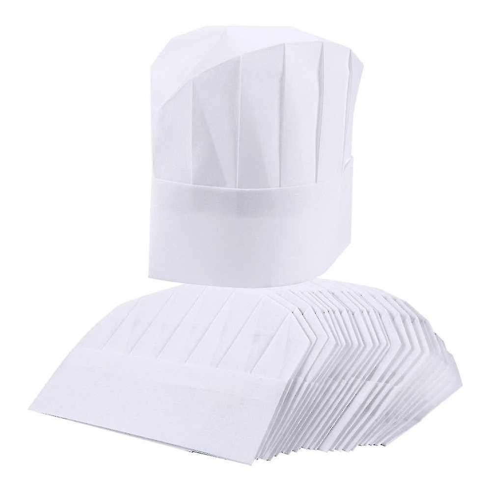 Chef Hats 24-pack Disposable White Paper Chef Toques Chef Supplies Adjustable Professional Kitchen Chef Caps For Baking Culinary Hygiene Cooking