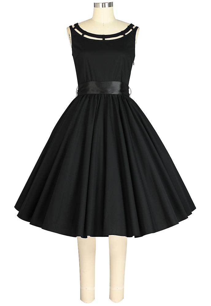 Chic Star 1950s Summer Flare Dress In Black