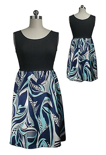 Chic Star Cute Knit Charmeuse Shift Dress In Turquoise/Navy
