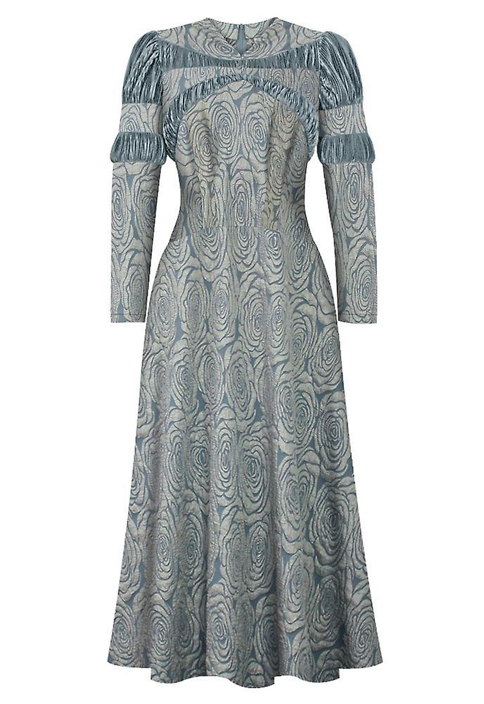 Chic Star Goffrato Jacquard Abito Plissettato In Blu
