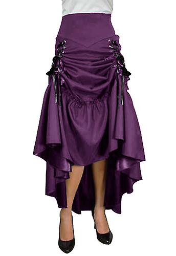 Chic Star Lace-up Maxi Skirt In Purple