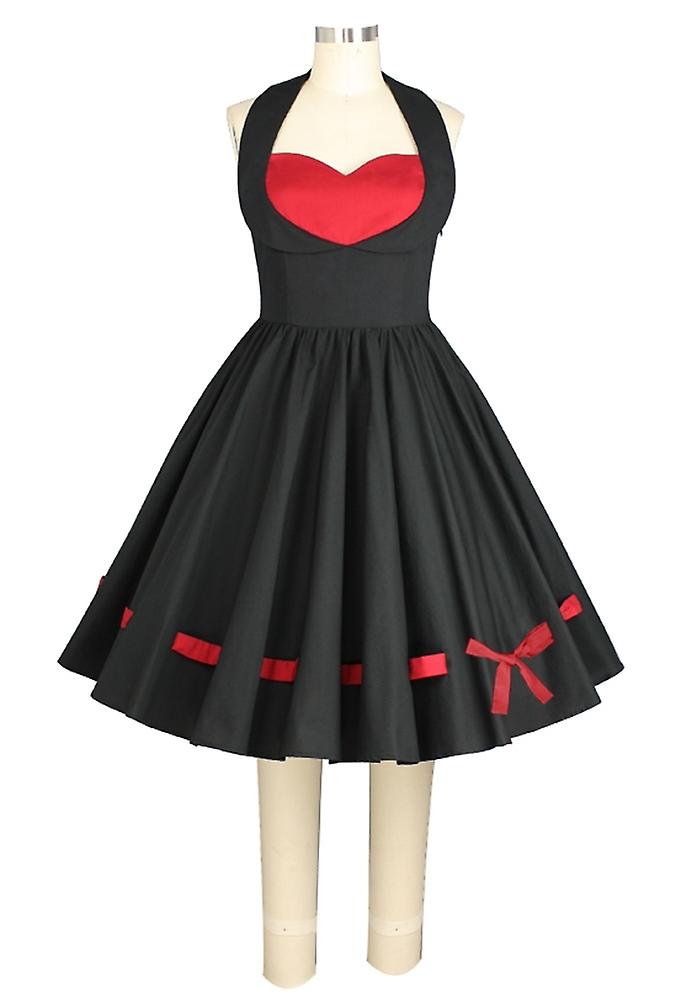 Chic Star Peter Pan Shelf Bust Dress In Black/Red