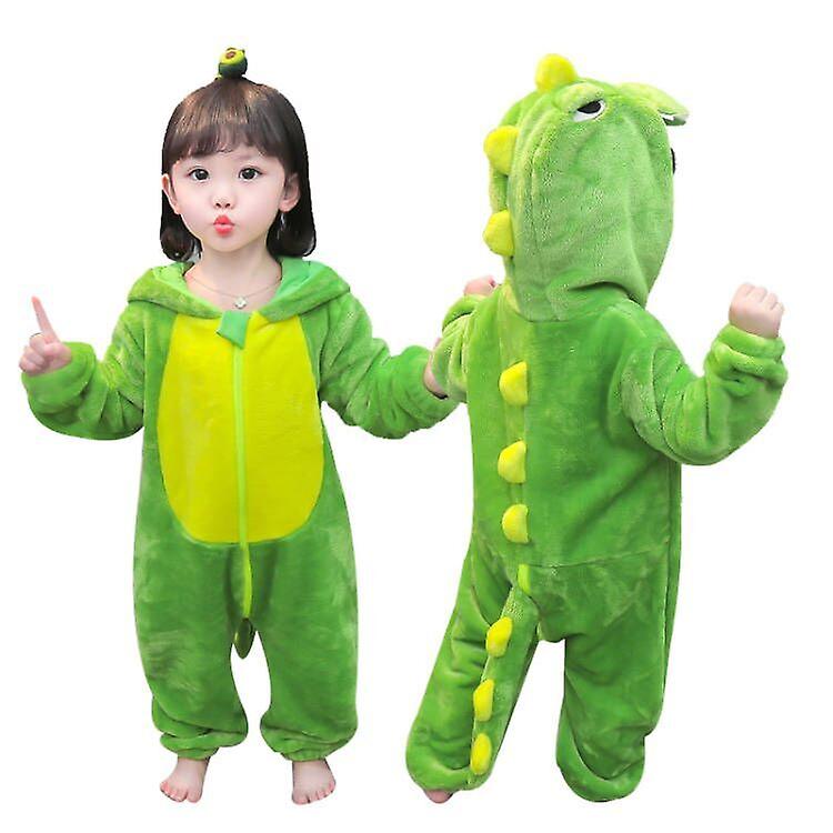 Children's Green Dinosaur Onesie Baby Cartoon Pajamas Home Bodysuit
