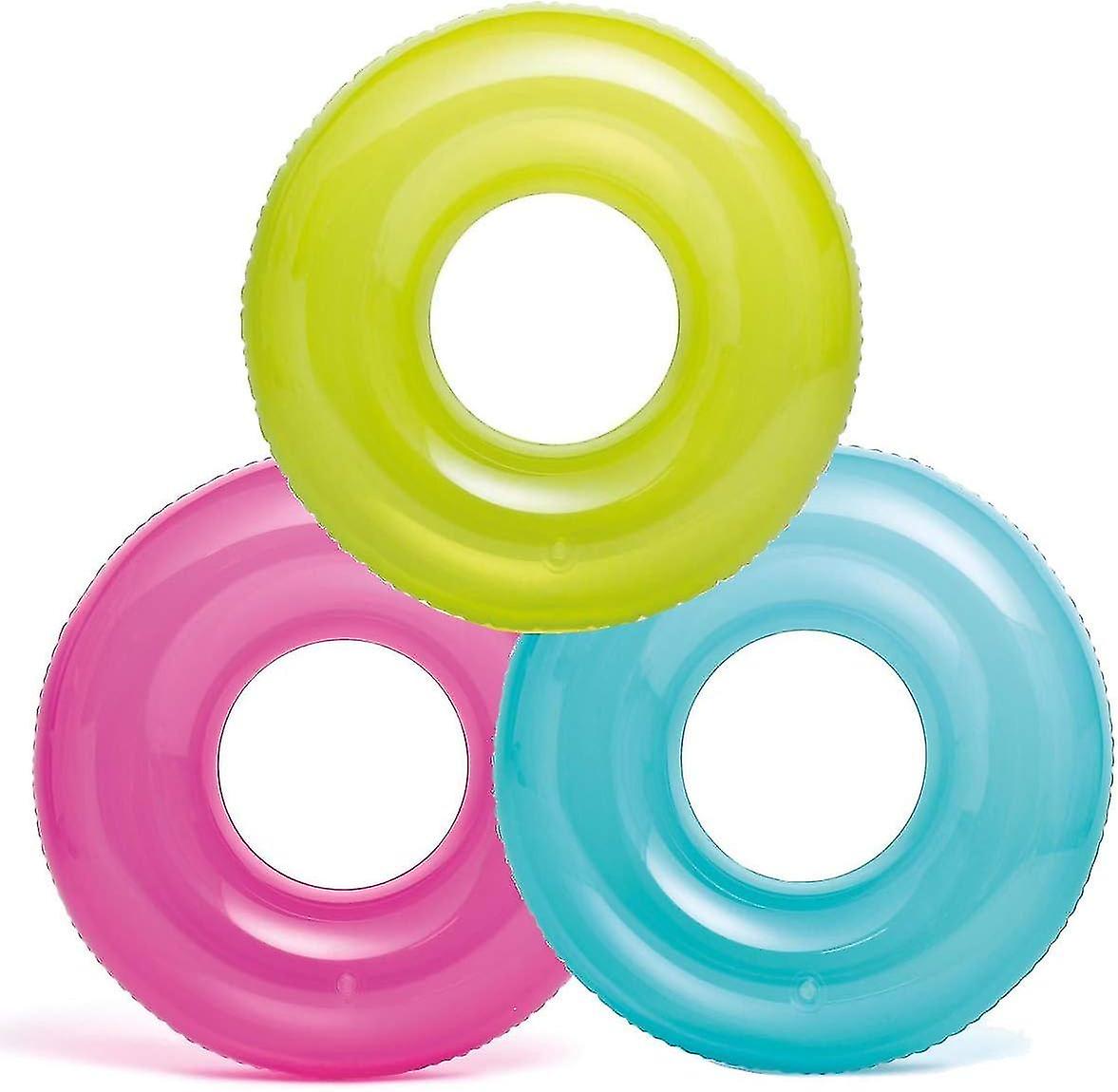 Children's Tricolor Transparent Inflatable Swim Ring Tricolor Mixed Suit (over 8 Years Old)