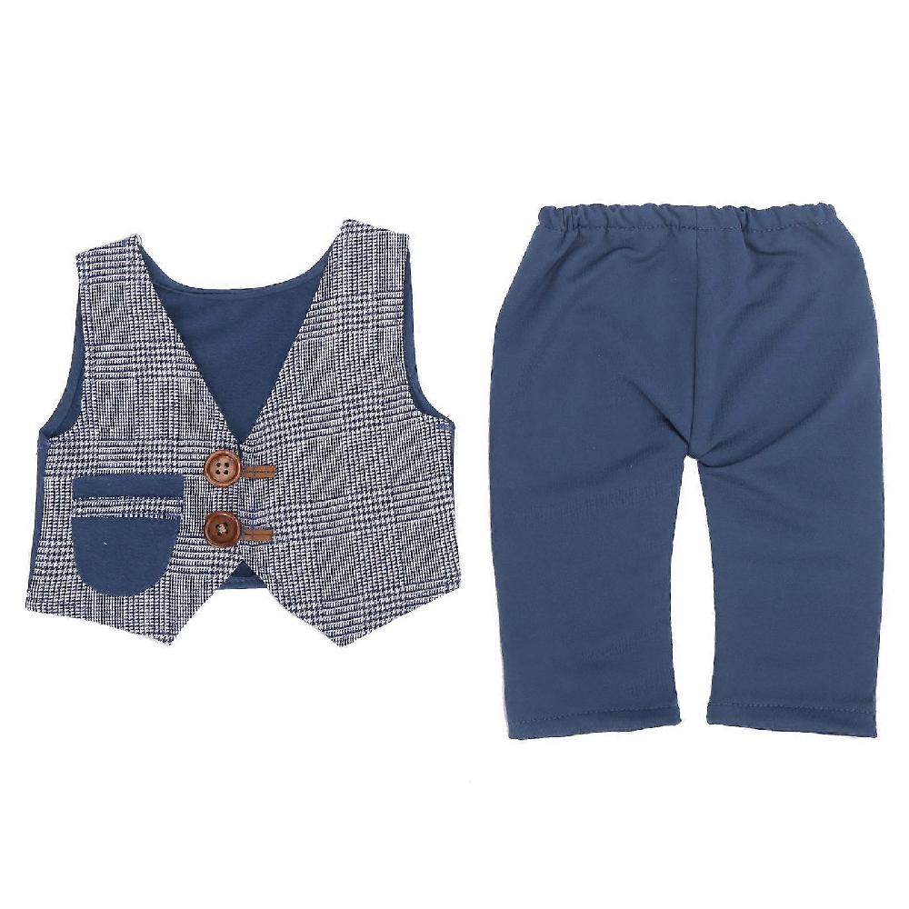 Children Vest Shorts Clothes Set Infant Newborn Baby Photography Props Kids Gift(Blue Vest Shorts)