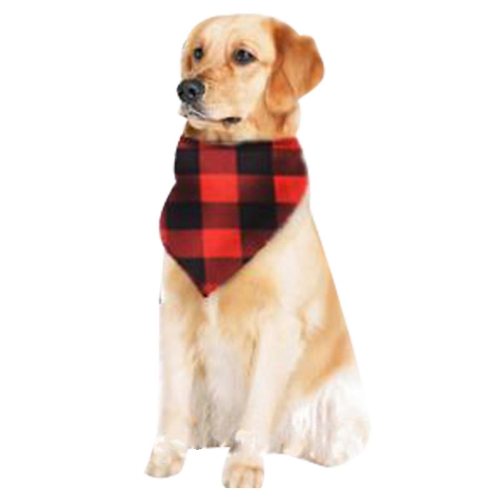 Christmas Family Set Plaid Print Long Sleeve Loose Lint Free Family Pajamas Matching Sets for Parent Child Pets Red Dog L