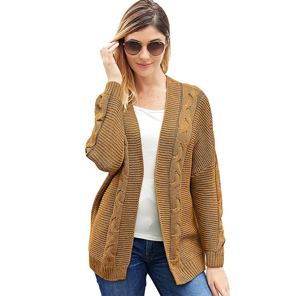 Chunky Knit Open Front Cardigan for Women - Long Sleeve Loose Fit Perfect for Layering and Casual Wear